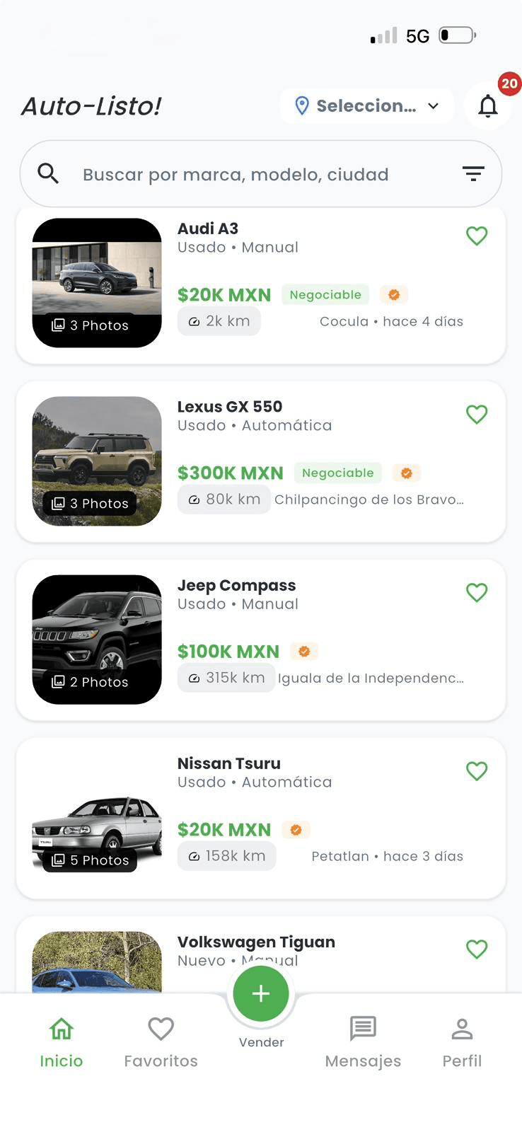 Auto-Listo! — Vehicle marketplace for Guerrero, Mexico